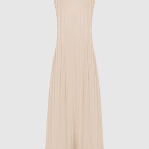 Beige silk and linen dress BOBOUTIC