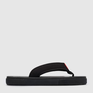 Black flip flops with logo Palm Angels