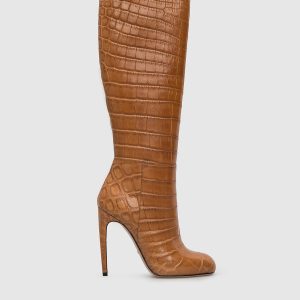 Beige leather boots Gucci