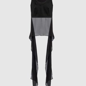 Black raw edge silk top Masnada