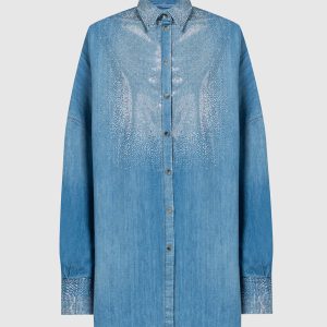 Blue denim shirt with rivets Ermanno Scervino