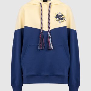 Blue hoodie with Pegaso logo embroidery Etro