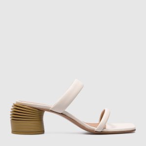Beige sandals with curly heels Off-White