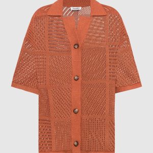 Talissa openwork brown cardigan Nanushka