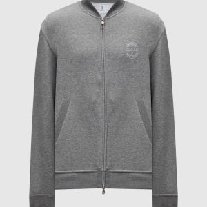 Gray sports jacket with logo print Brunello Cucinelli