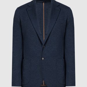 Blue jacket with wool Enrico Mandelli