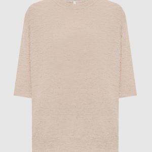 Beige cashmere, silk and linen top BOBOUTIC