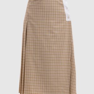 Beige skirt made of wool in a pattern Victoria Beckham
