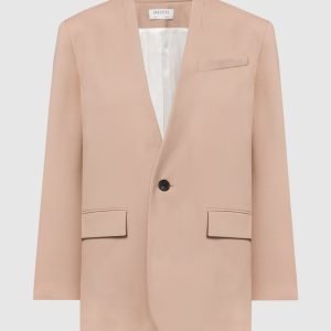 Brown double construction wool jacket Gauchere