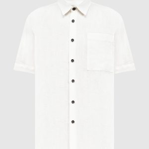 White linen shirt with short sleeves Cashmere&Whiskey