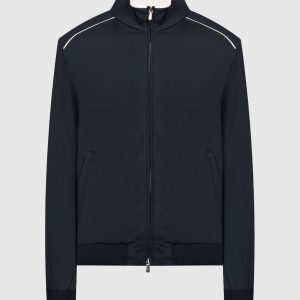 Blue windbreaker with contrasting edging Enrico Mandelli