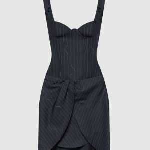 Gray dress with striped wool Off-White