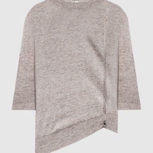Gray cashmere, silk and linen top BOBOUTIC