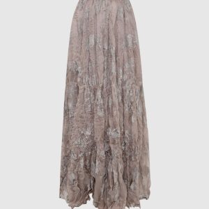 Beige silk skirt NINA RICCI