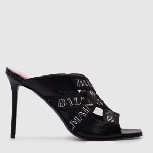 Black combo mules with logo Balmain