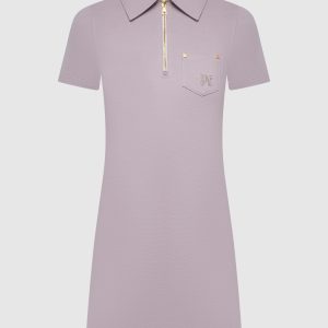 Purple polo dress with monogram logo embroidery Palm Angels