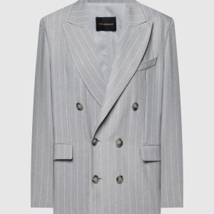 Gray double-breasted striped jacket The Andamane