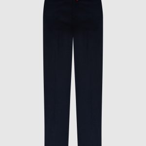 Blue wool trousers with logo embroidery Kiton