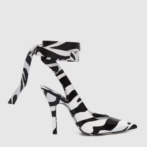 White Venus leather slingbacks in animal print The Attico