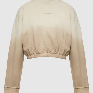 Beige sweatshirt with logo embroidery Woolrich