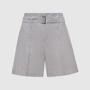 Formal striped linen shorts Brunello Cucinelli