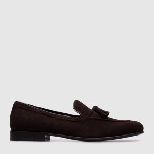 BERK brown suede loafers with tassels Stuart Weitzman