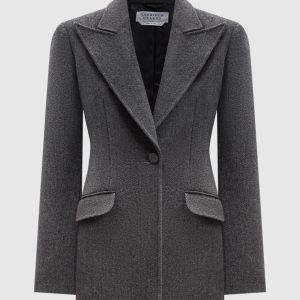 Leiva gray wool and cashmere jacket Gabriela Hearst