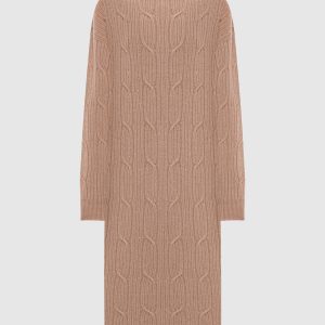 Beige dress with wool, silk and cashmere with lurex Peserico