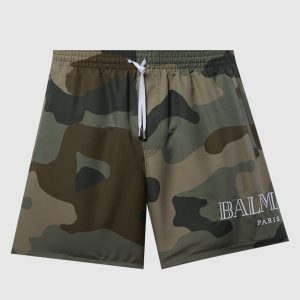 Khaki logo swim shorts Balmain
