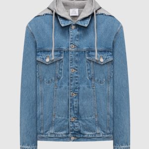 Blue denim jacket with logo embroidery Vetements