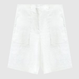 White Patch Linen Shorts Theory