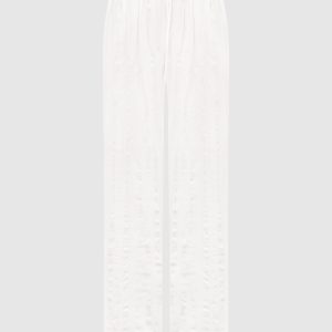 SOLER white pants with silk Lou Lou Studio