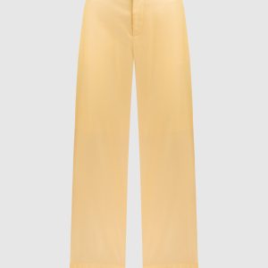 VAPOR yellow satin pants with slits AERON
