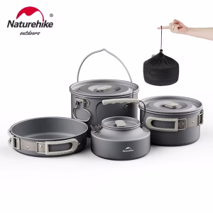Naturehike Camping Cookware Kit Outdoor Frying Pan Portable Kettle Foldable Picnic Tableware Kitchen Utensils Cooking Utensils