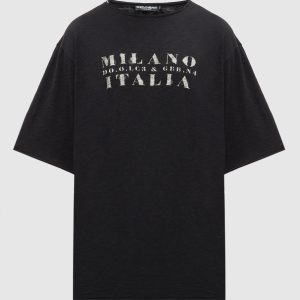 Black t-shirt with logo print Dolce&Gabbana