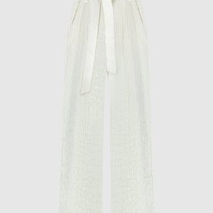 White pants XERO with striped silk Max Mara