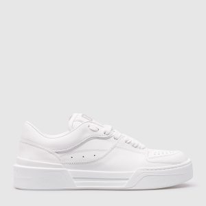 White leather sneakers with a logo patch Dolce&Gabbana