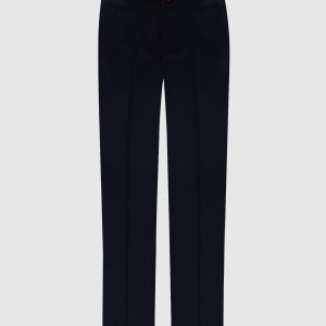 Blue wool trousers with logo Kiton
