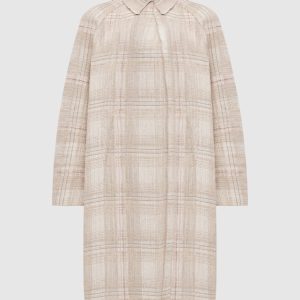 Beige checked linen coat BOBOUTIC