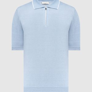 Blue linen polo shirt Cashmere&Whiskey