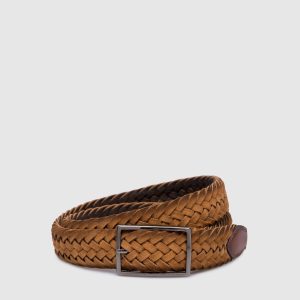 RICHARD beige suede braided belt MooRER