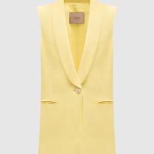 Yellow vest with linen Twinset
