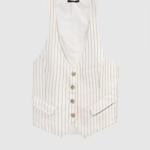 White striped wool and silk waistcoat Tom Ford