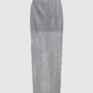 Silver maxi skirt with crystals Santa Brands