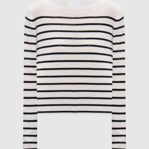 White wool and cashmere jumper with crystals Allude
