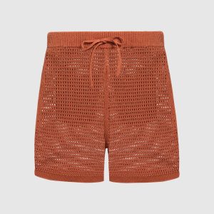 Brown openwork Jael shorts Nanushka