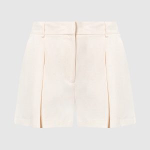 Beige shorts with linen Twinset