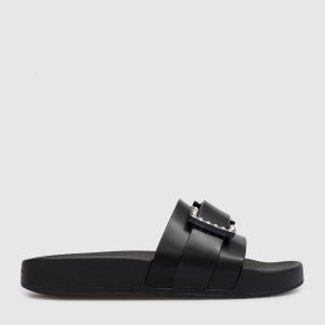 Black Jelly sliders with crystals Sergio Rossi