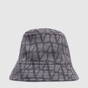 Gray panama made of wool and cashmere in the TOILE ICONOGRAPHE pattern Valentino