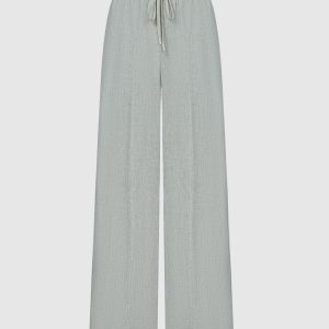 Green wide linen pants Peserico